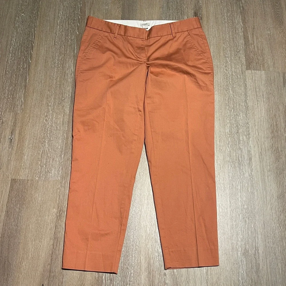 J.Crew City Fit Stretch Cotton Twill Cropped Pants Size‎ 6 Orange